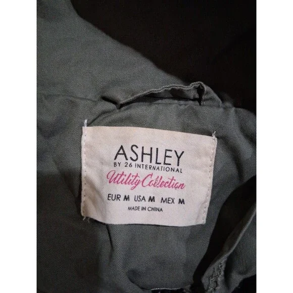 Ashley Jacket Womens M Olive Green Utility Collection Military Full Zip Patches - Picture 5 of 8